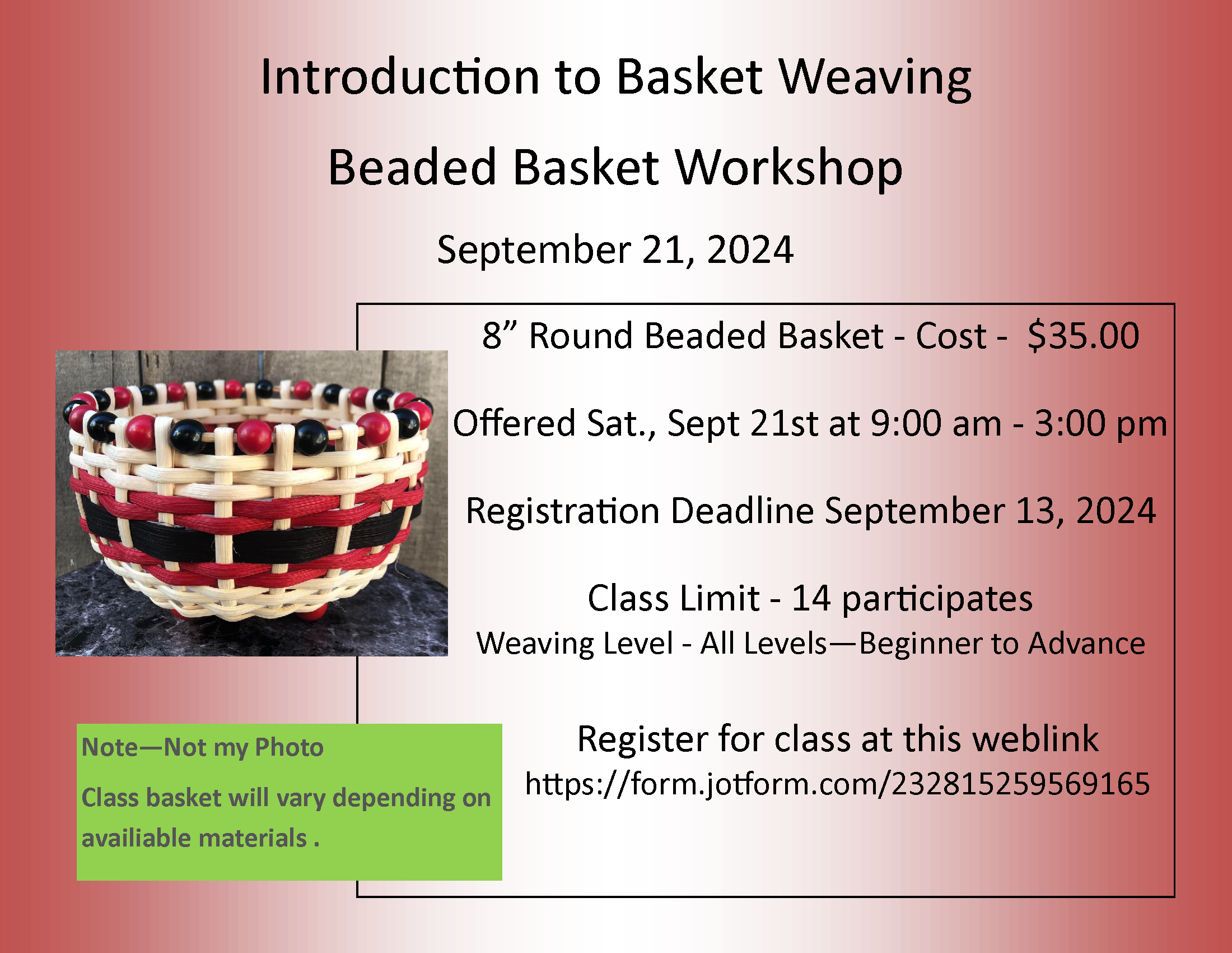 Beaded Basket Class