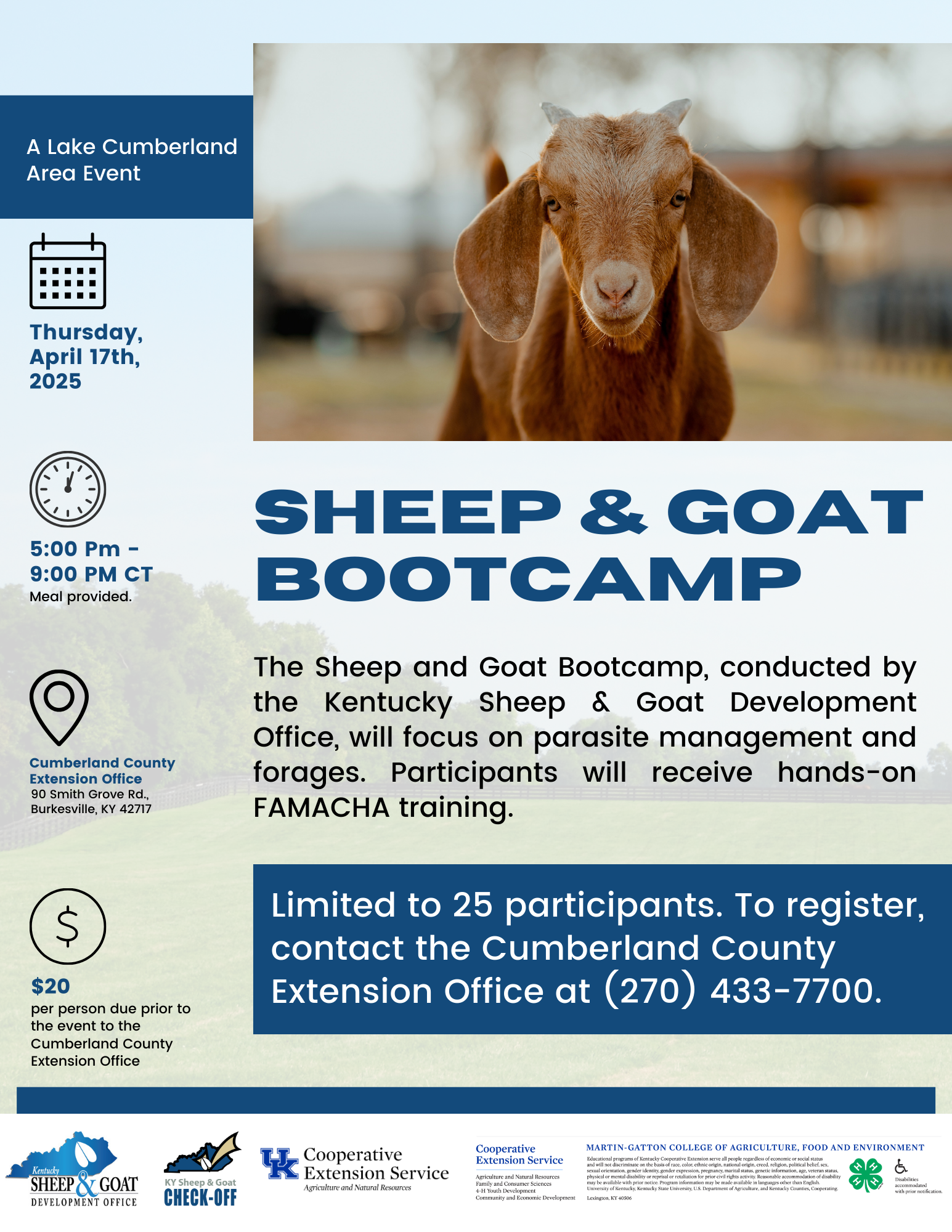 Sheep and Goat Bootcamp Flyer 