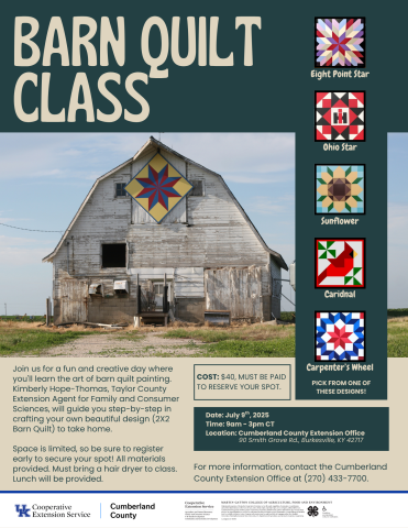 Barn Quilt Class Flyer 