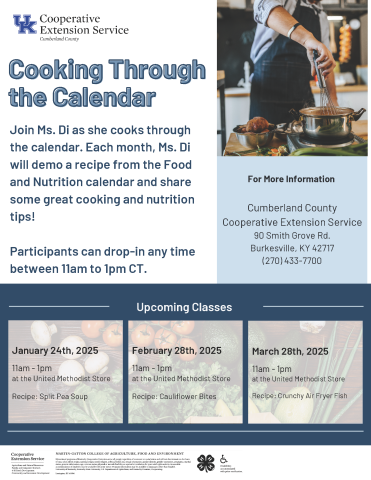 Cooking Through the Calendar Flyer 