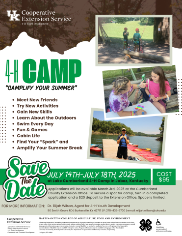 4-H Camp Save the Date